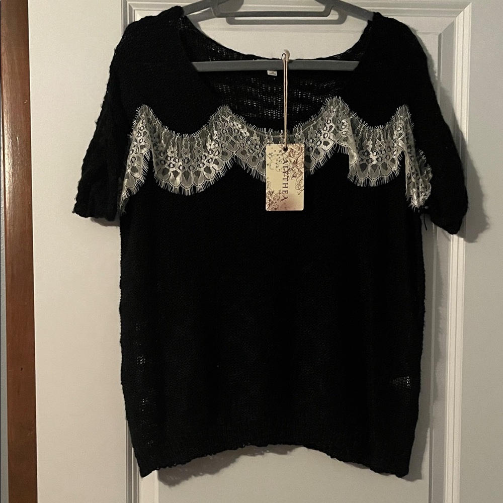 Alythea- Black Top with Silver Accents